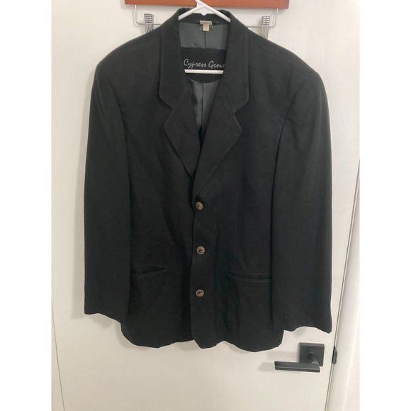 Cypress Grove Men's Vintage 100% Silk Blazer, Black, 40R - Picture 1 of 2